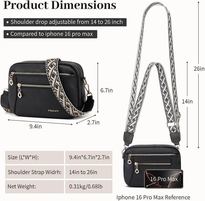 Makes Crossbody Purse for Women Small Crossbody Bags Trendy Vegan Leather with Adjustable Shoulder Straps Gift for Mother Wife Mom - Image 5